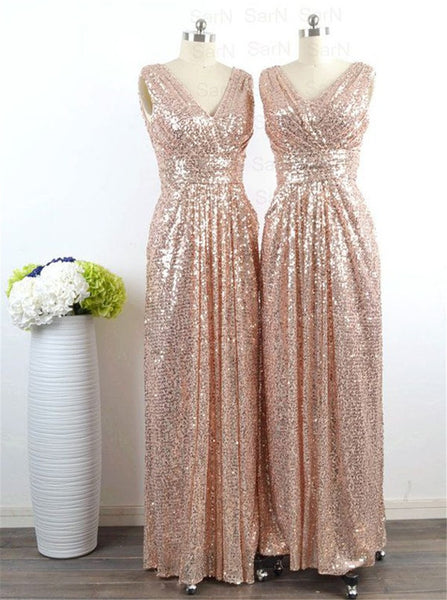 Rose Gold Prom Dress,Sequin Maxi Dress ...